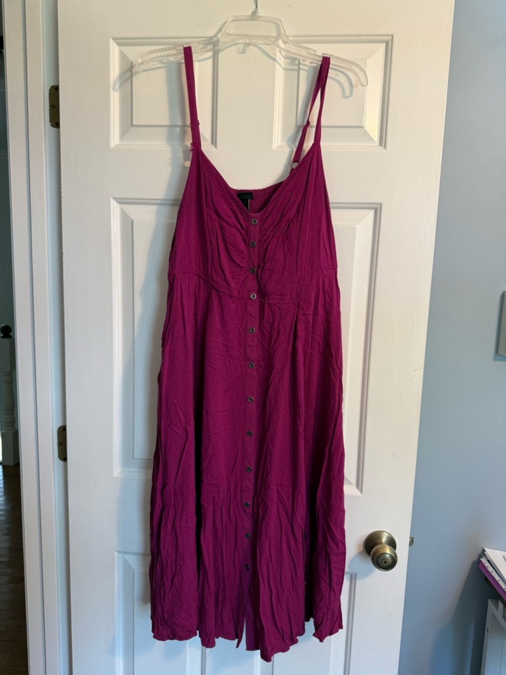 torrid Magenta Button-Front Midi Dress